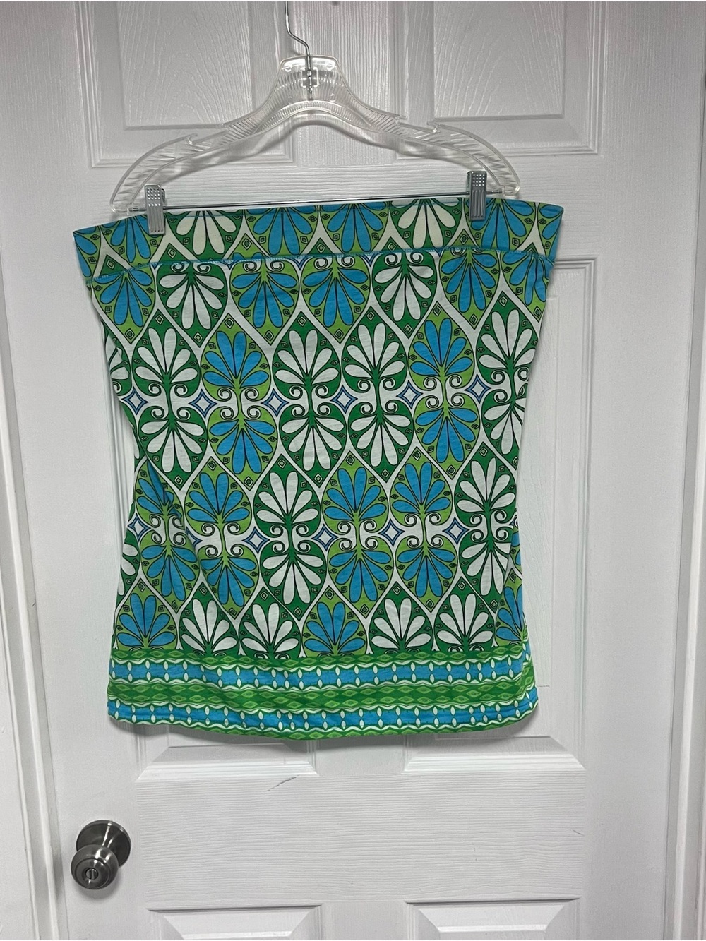 Blue & Green Floral-Print Mini Skirt Size XL